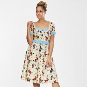 NWT Roberta Rodeo Dancer Pinup Retro Vintage Western Swing Dress by Collectif